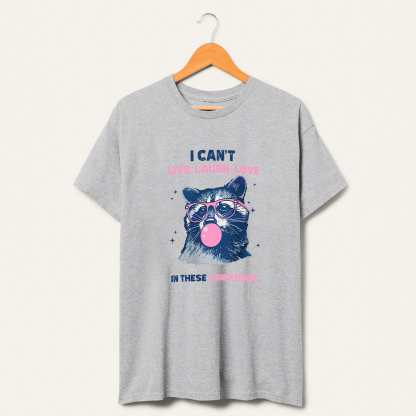 Vintage Cant Live Laugh Love Raccoon T-Shirt-lovefitte