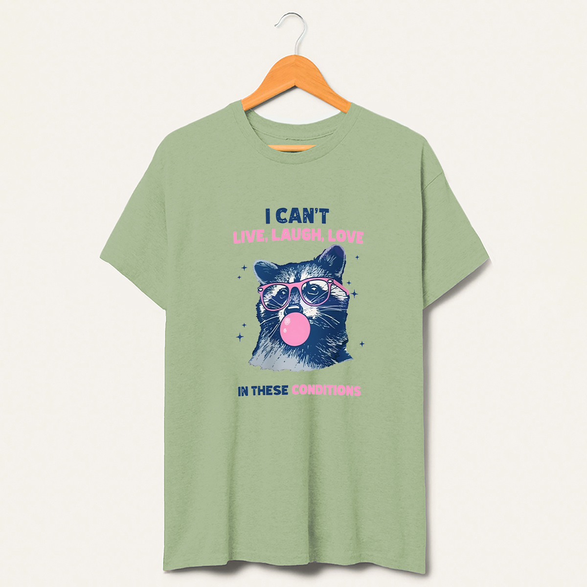 Vintage Cant Live Laugh Love Raccoon T-Shirt-lovefitte