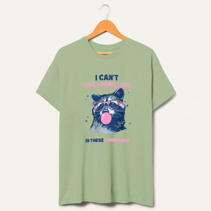 Vintage Cant Live Laugh Love Raccoon T-Shirt-lovefitte