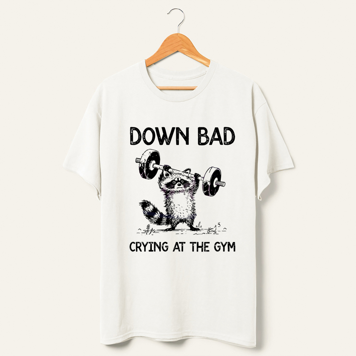  Raccoon Down Bad Crying At The Gym T-Shirt-lovefitte