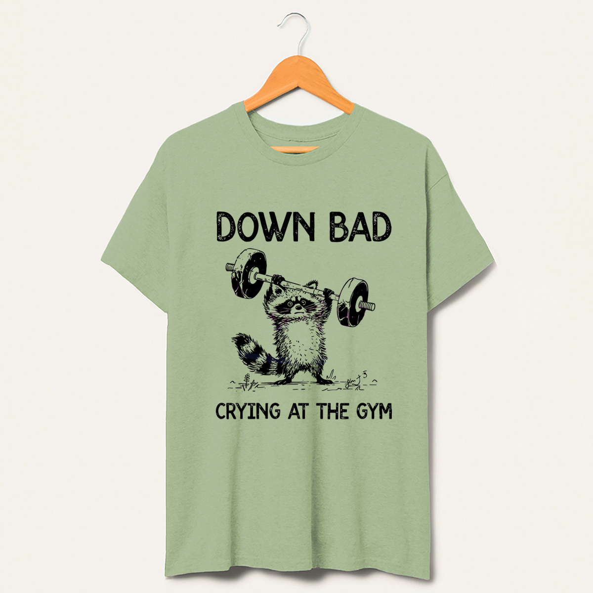  Raccoon Down Bad Crying At The Gym T-Shirt-lovefitte