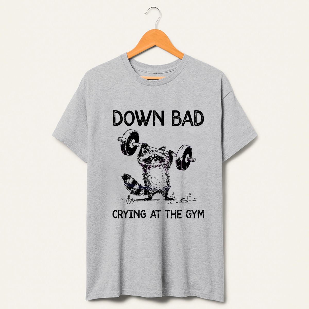  Raccoon Down Bad Crying At The Gym T-Shirt-lovefitte