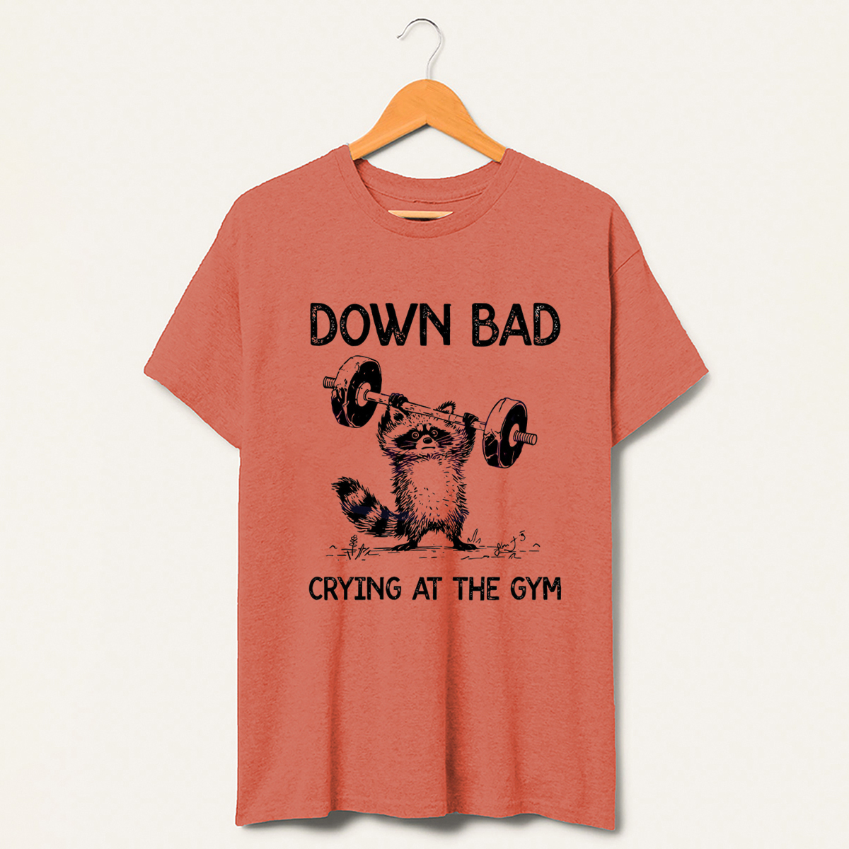  Raccoon Down Bad Crying At The Gym T-Shirt-lovefitte