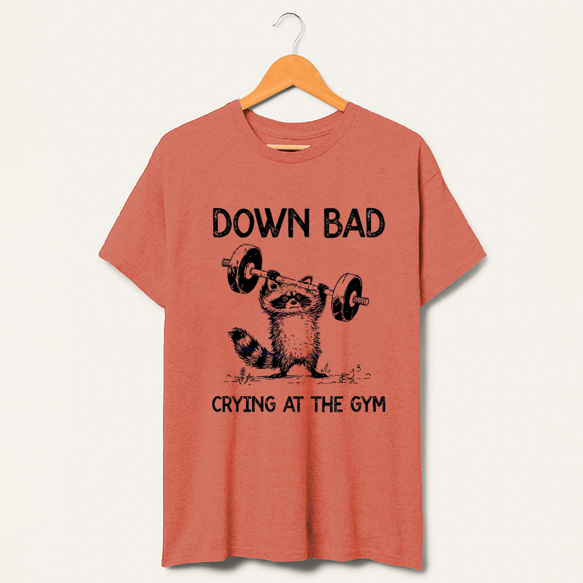  Raccoon Down Bad Crying At The Gym T-Shirt-lovefitte