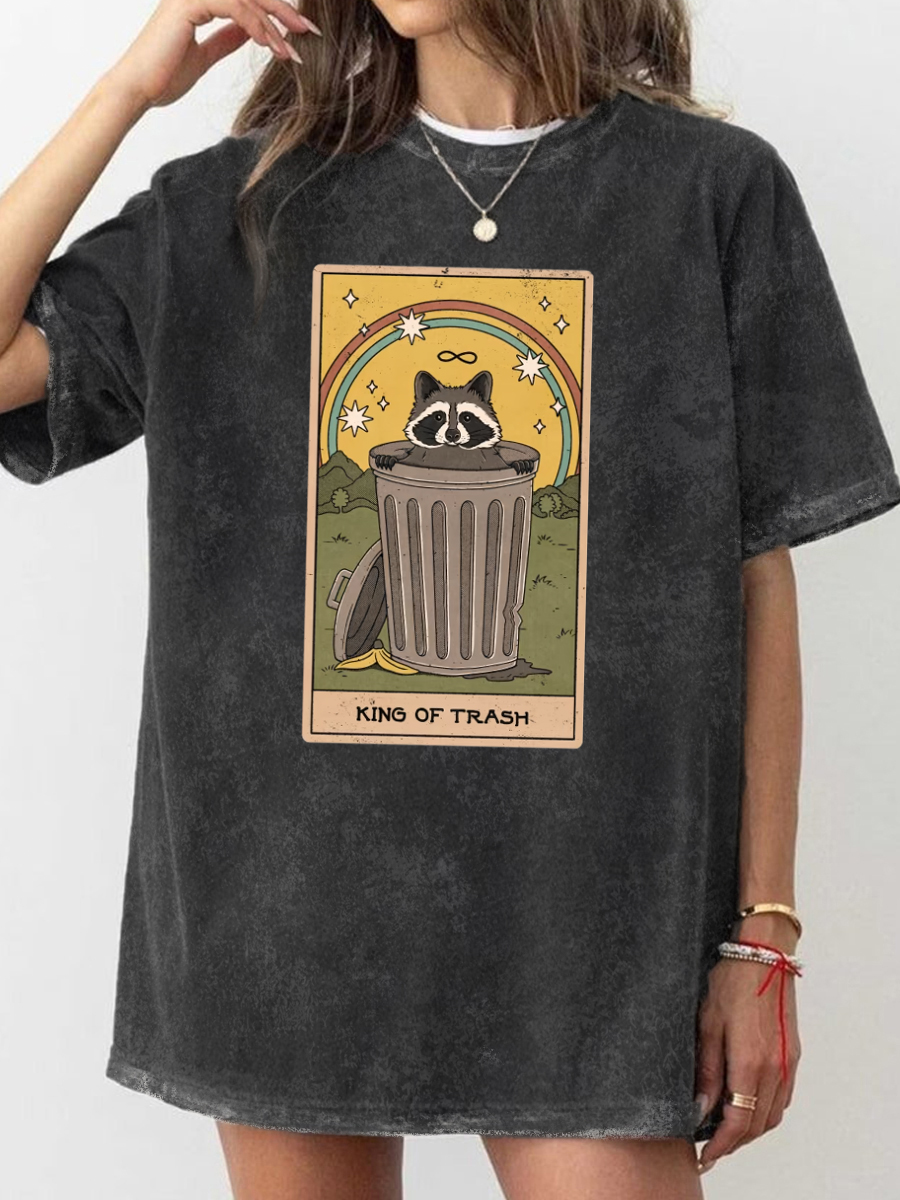 King of Trash Washed T-Shirt-lovefitte