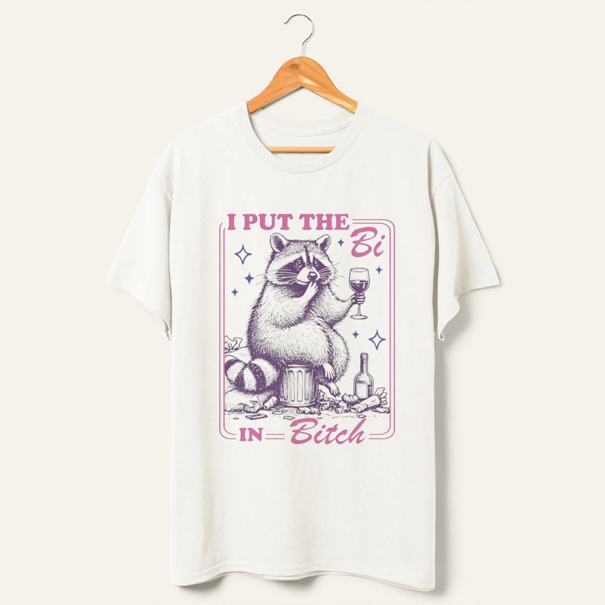 I Put The Bi In Raccoon Meme T-Shirt-lovefitte