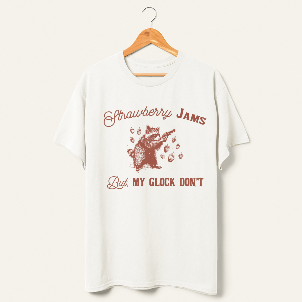 Strawberry Jams 90s Raccoon T-Shirt-lovefitte