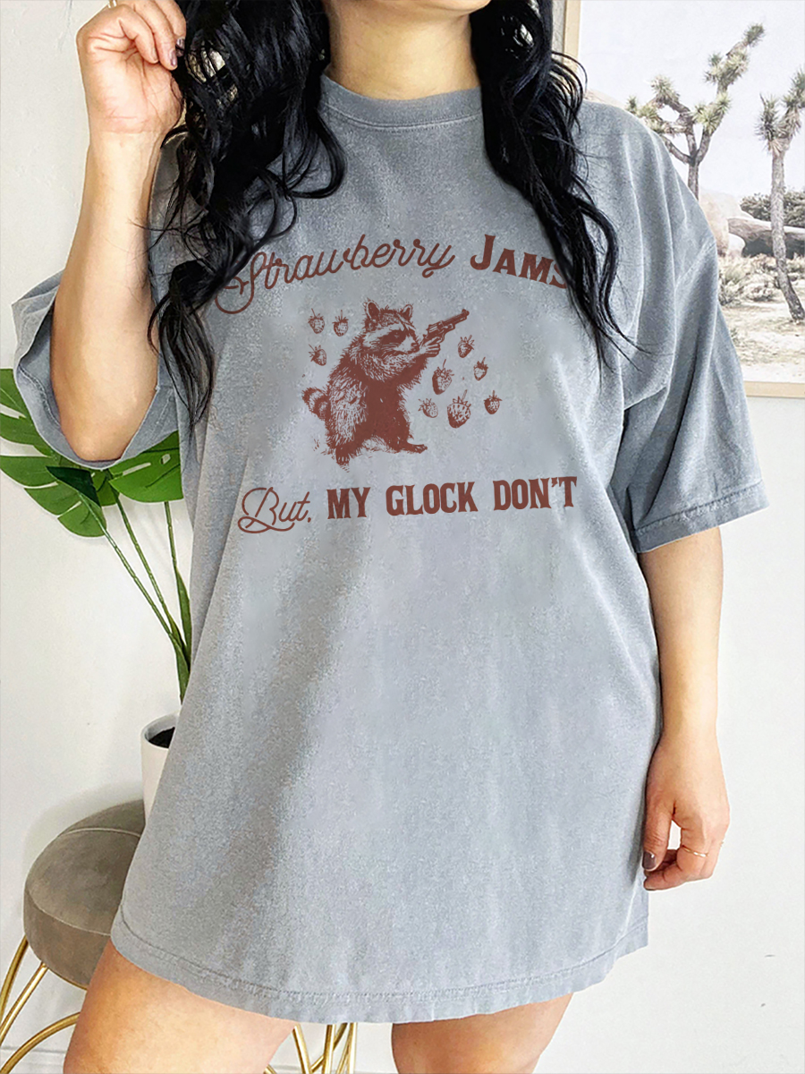 Strawberry Jams 90s Raccoon T-Shirt-lovefitte