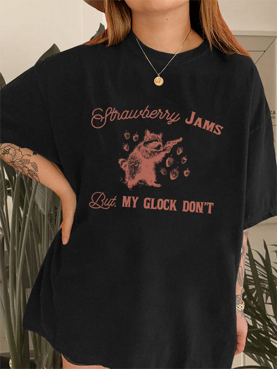 Strawberry Jams 90s Raccoon T-Shirt-lovefitte