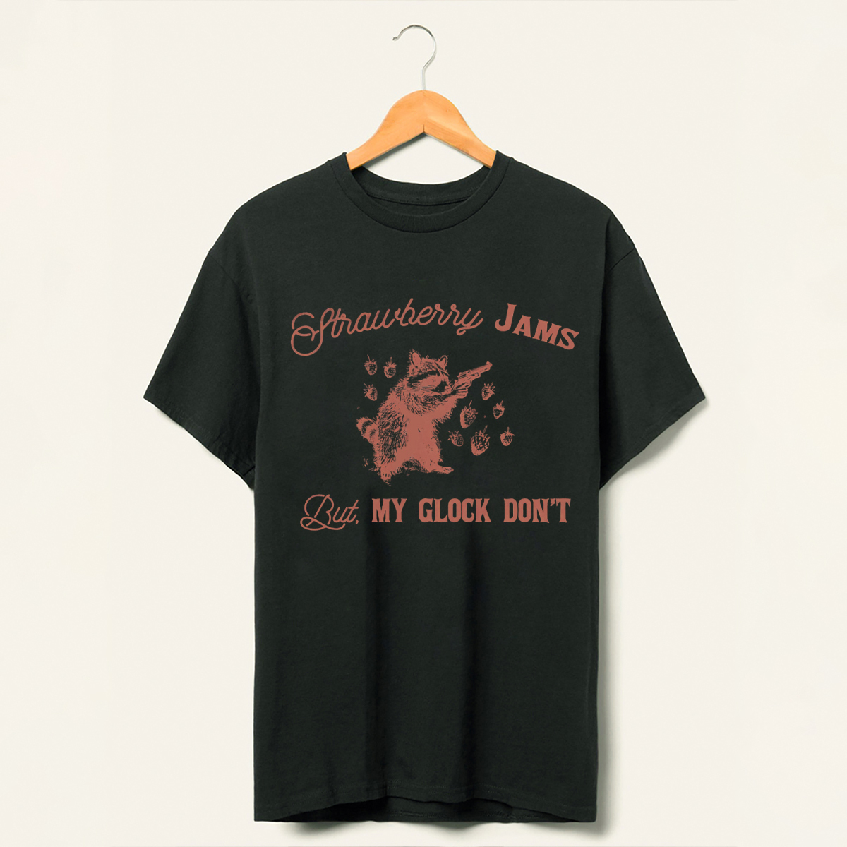 Strawberry Jams 90s Raccoon T-Shirt-lovefitte