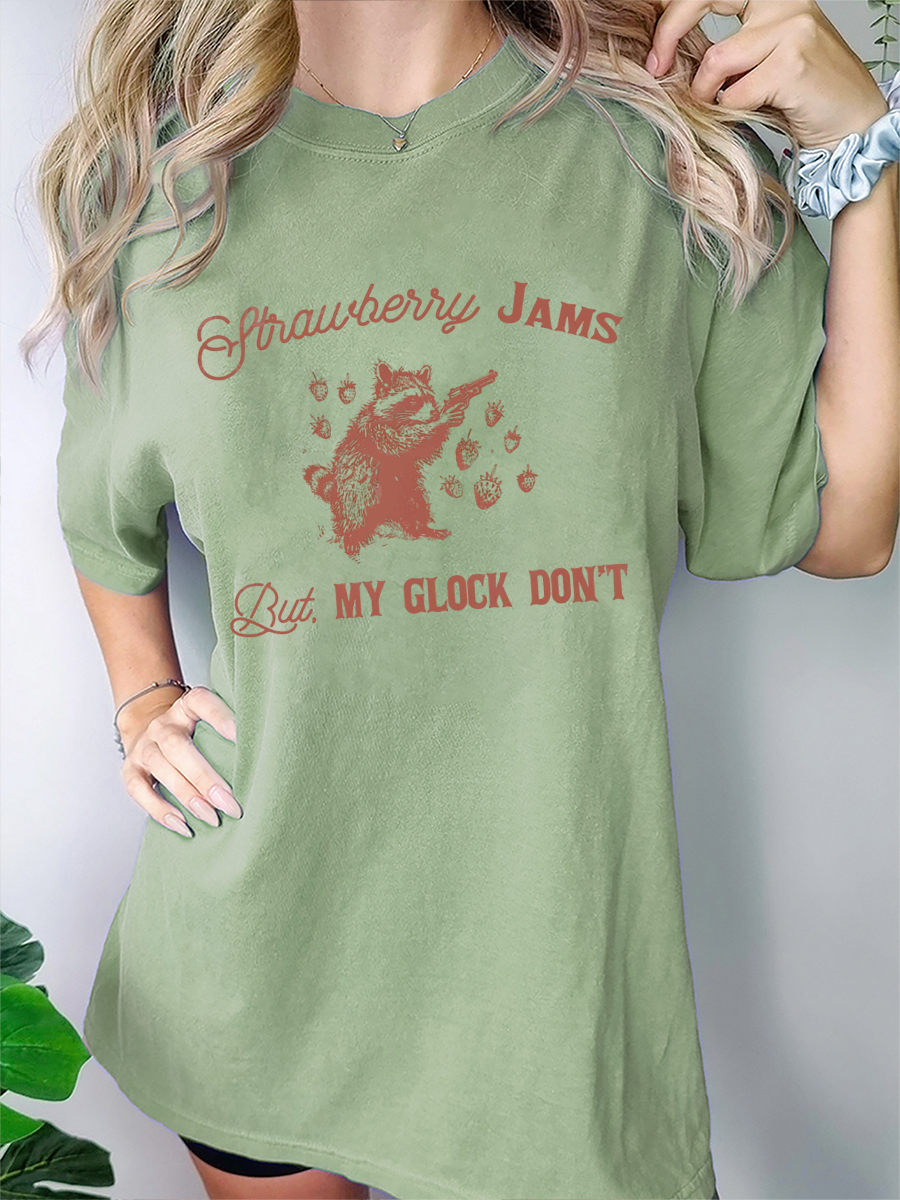 Strawberry Jams 90s Raccoon T-Shirt-lovefitte