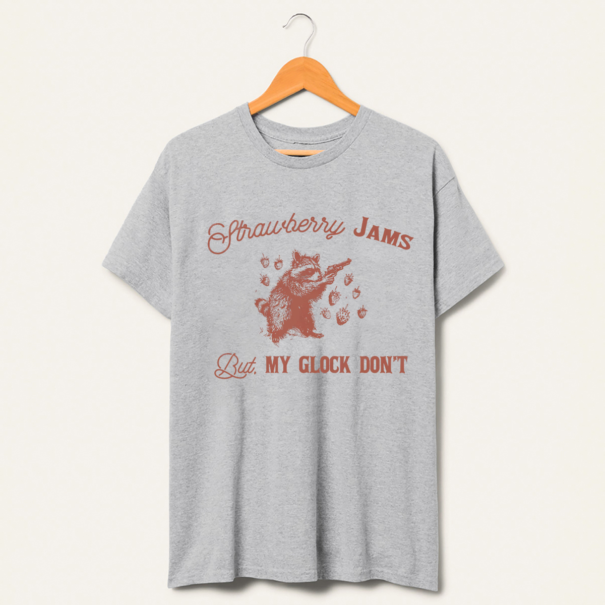 Strawberry Jams 90s Raccoon T-Shirt-lovefitte