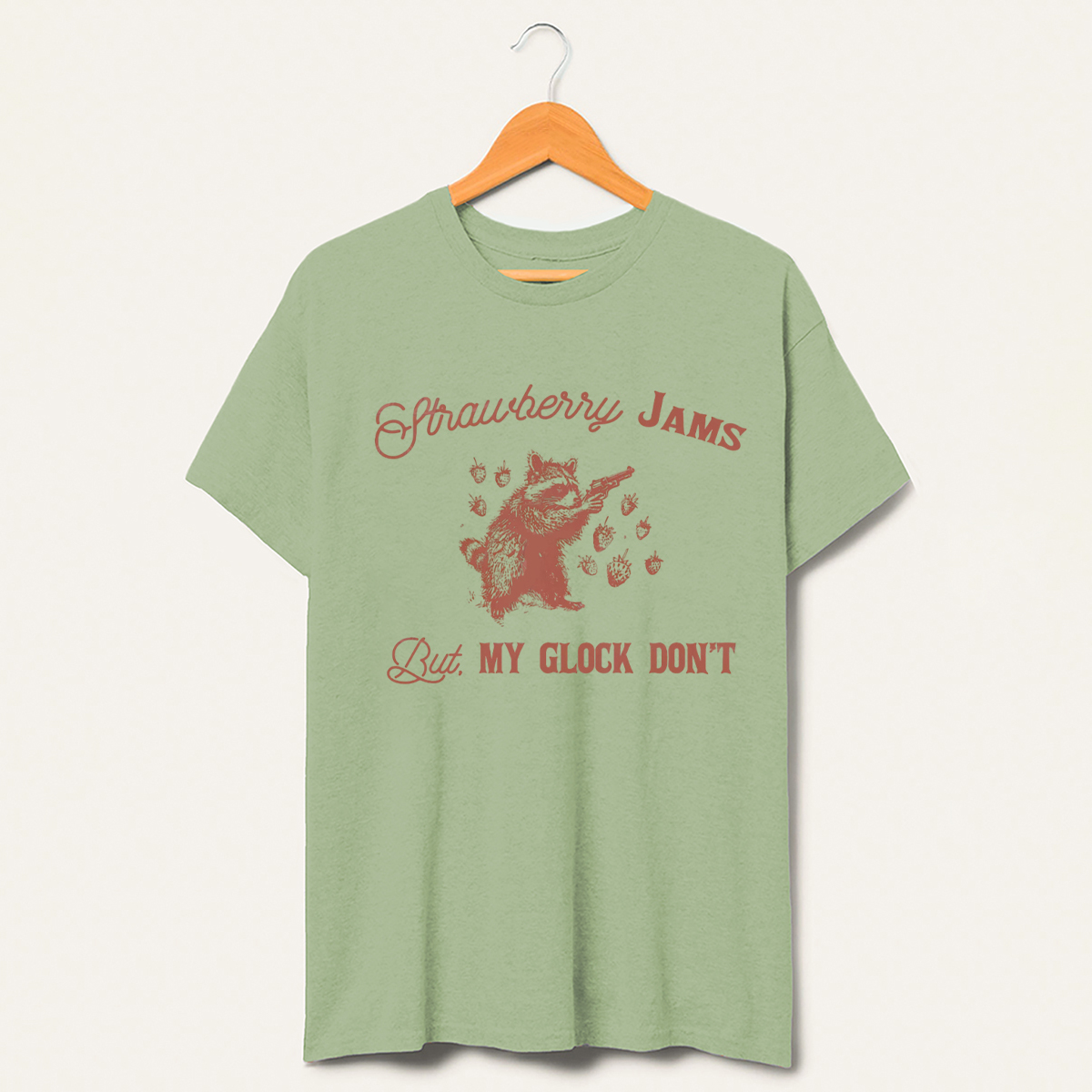 Strawberry Jams 90s Raccoon T-Shirt-lovefitte