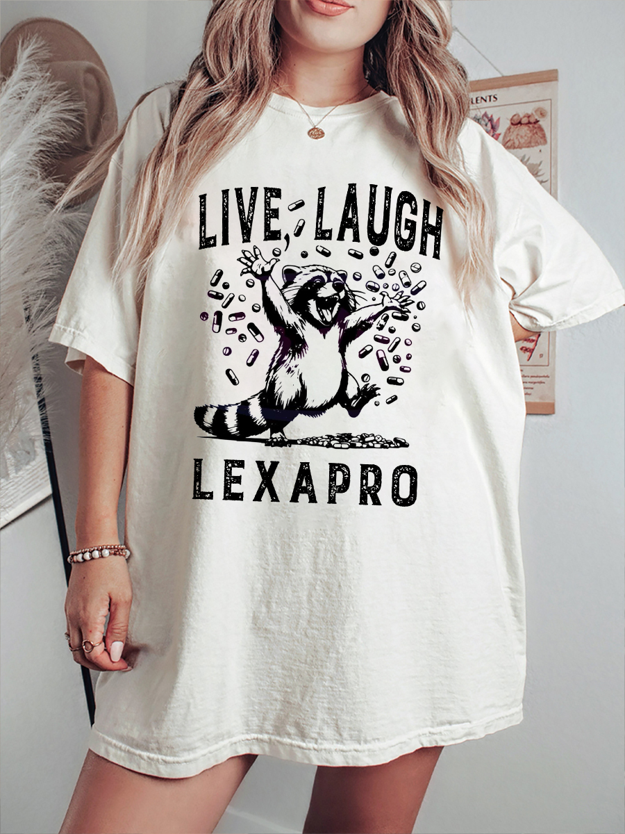 Live Laugh Lexapro Happy Pills T-Shirt-lovefitte
