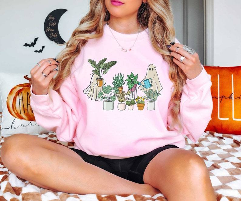 Cute Floral Ghost Plant Sweatshirt