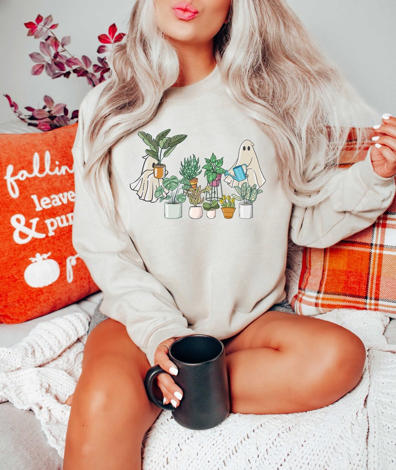 Cute Floral Ghost Plant Sweatshirt