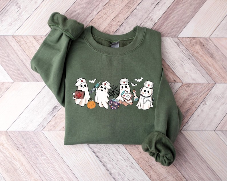 Halloween Ghost Nurse Sweatshirt