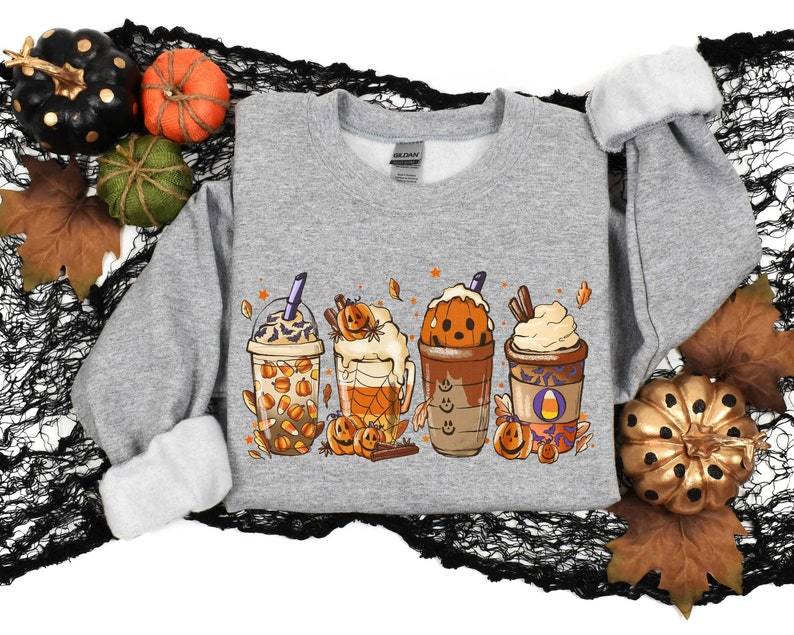Halloween Coffee Cups Sweatshirt