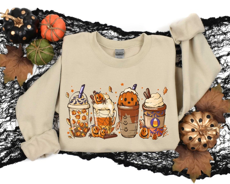 Halloween Coffee Cups Sweatshirt