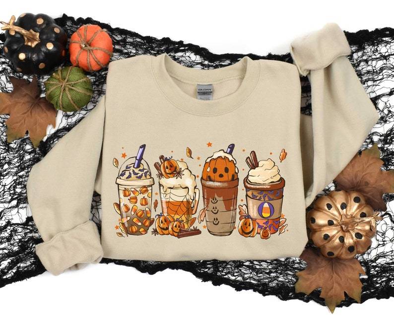 Halloween Coffee Cups Sweatshirt