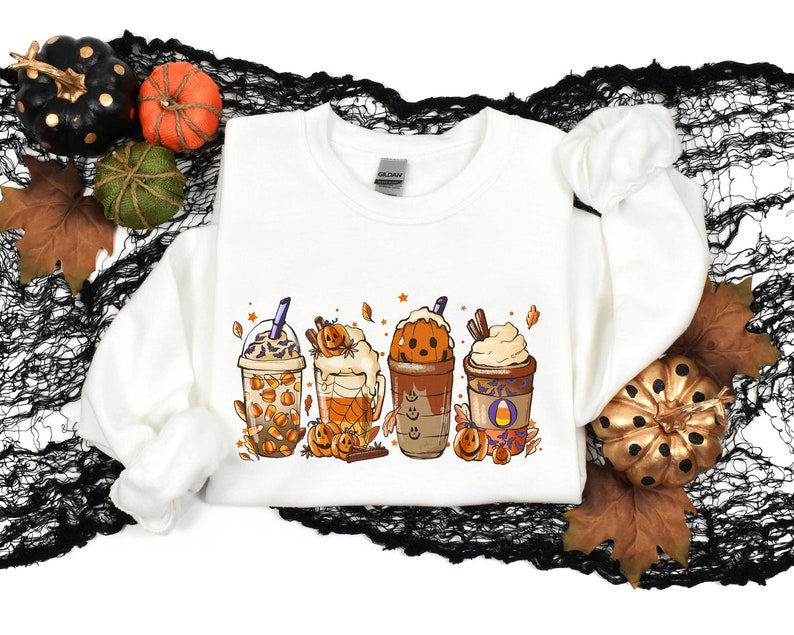 Halloween Coffee Cups Sweatshirt