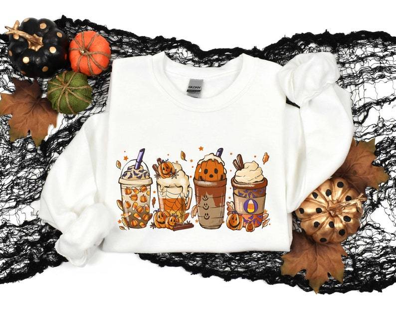 Halloween Coffee Cups Sweatshirt