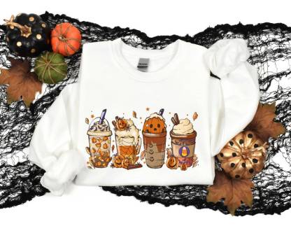 Halloween Coffee Cups Sweatshirt