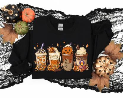 Halloween Coffee Cups Sweatshirt
