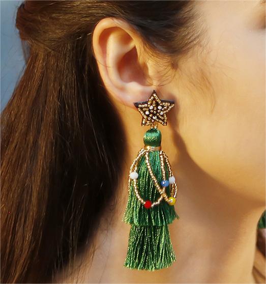 Tassel Christmas Earrings-lovefitte
