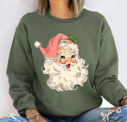 Retro Pink Santa Sweatshirt-lovefitte
