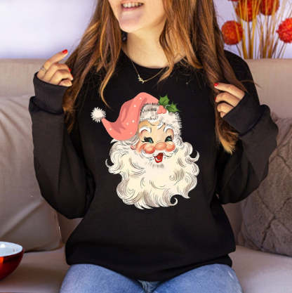 Retro Pink Santa Sweatshirt-lovefitte