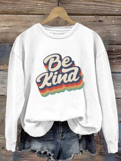 Women'S Be Kind Printed Sweatshirt-lovefitte