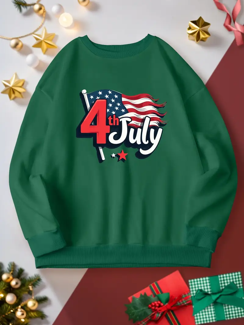 4th July Graphic Print Sweatshirt