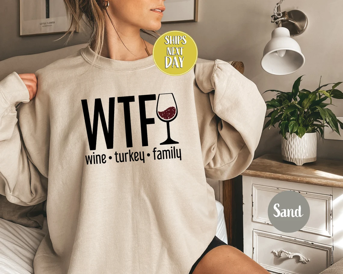 Wine Turkey Family Sweatshirt