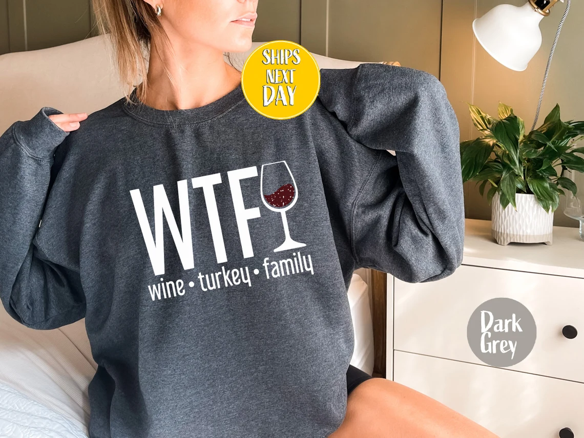 Wine Turkey Family Sweatshirt