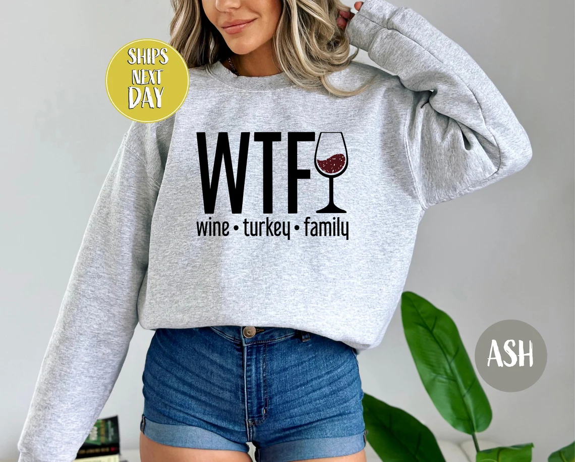 Wine Turkey Family Sweatshirt