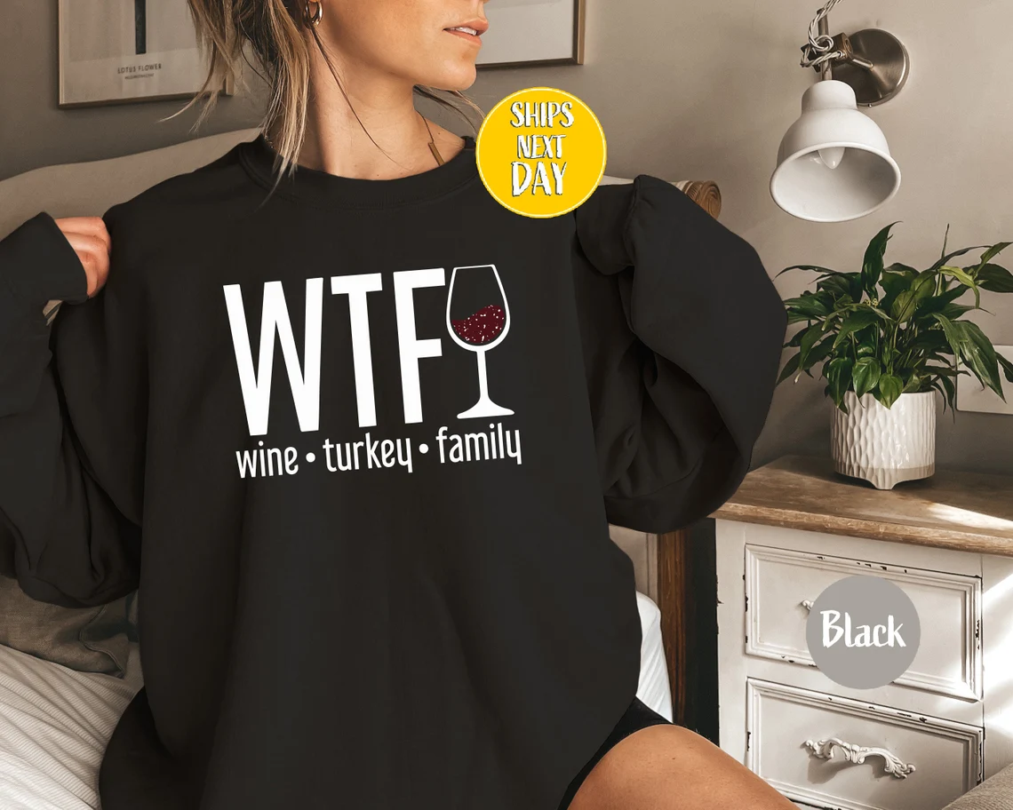 Wine Turkey Family Sweatshirt