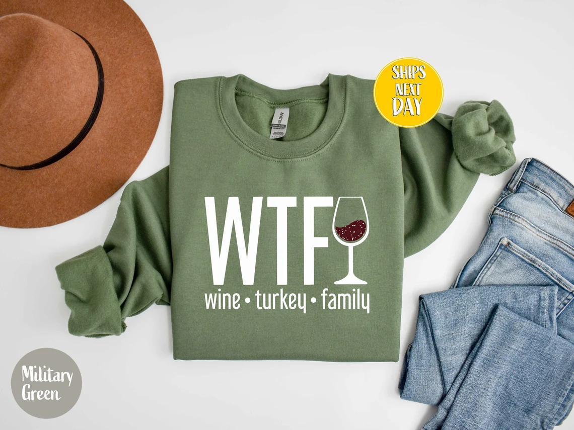 Wine Turkey Family Sweatshirt