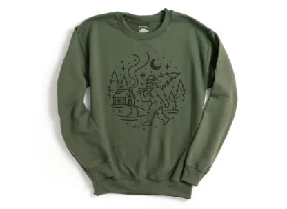 Bigfoot Christmas Tree Sweatshirts for Winter