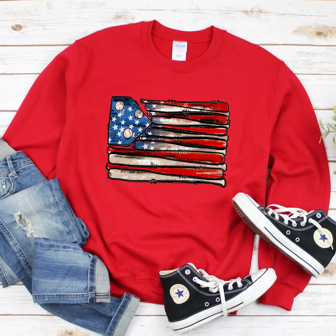 Baseball Flag Sweatshirt
