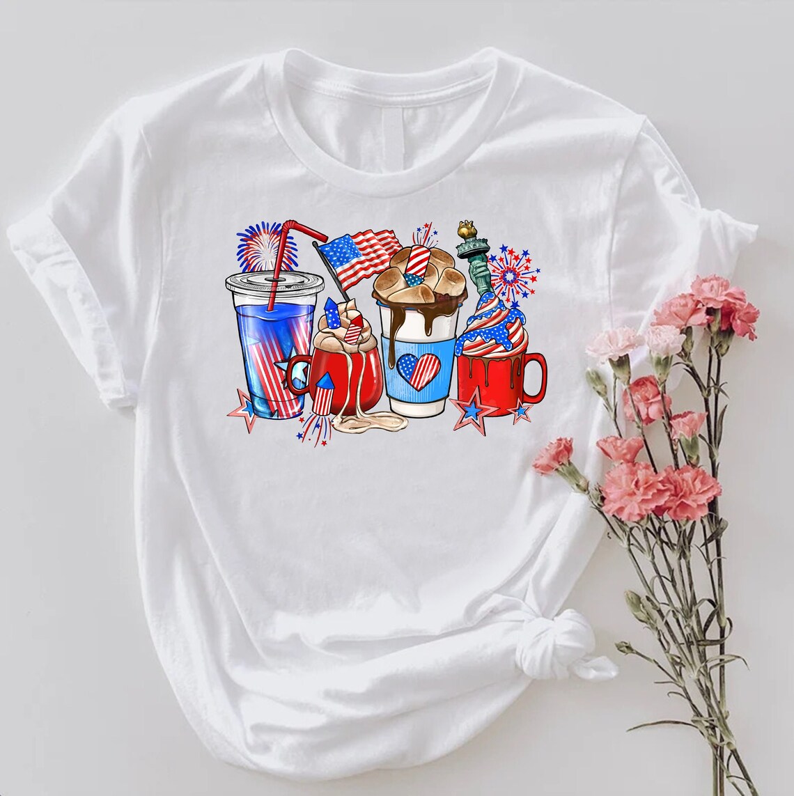 4th Of July Coffee Cups Tshirt
