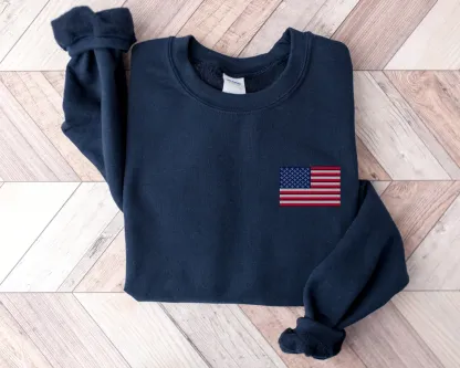 US Flag Red White & Blue Patriotic Sweater
