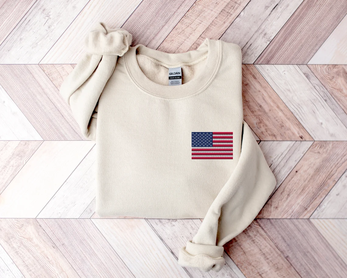 US Flag Red White & Blue Patriotic Sweater