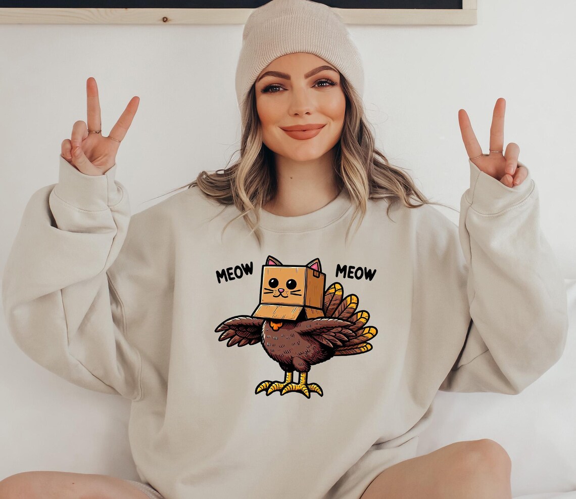 Meow Meow Turkey Thanksgiving Sweatshirt