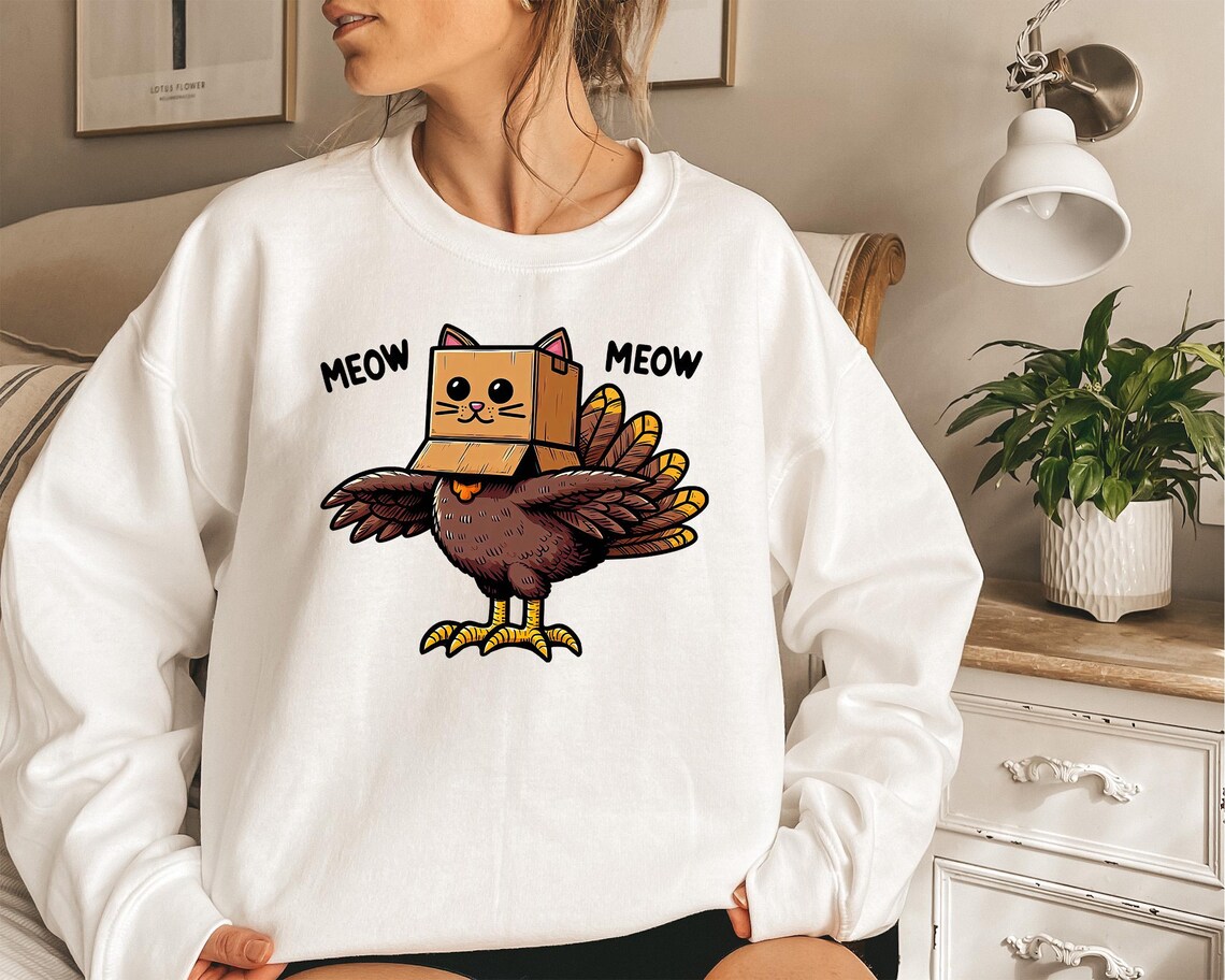 Meow Meow Turkey Thanksgiving Sweatshirt