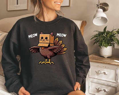 Meow Meow Turkey Thanksgiving Sweatshirt