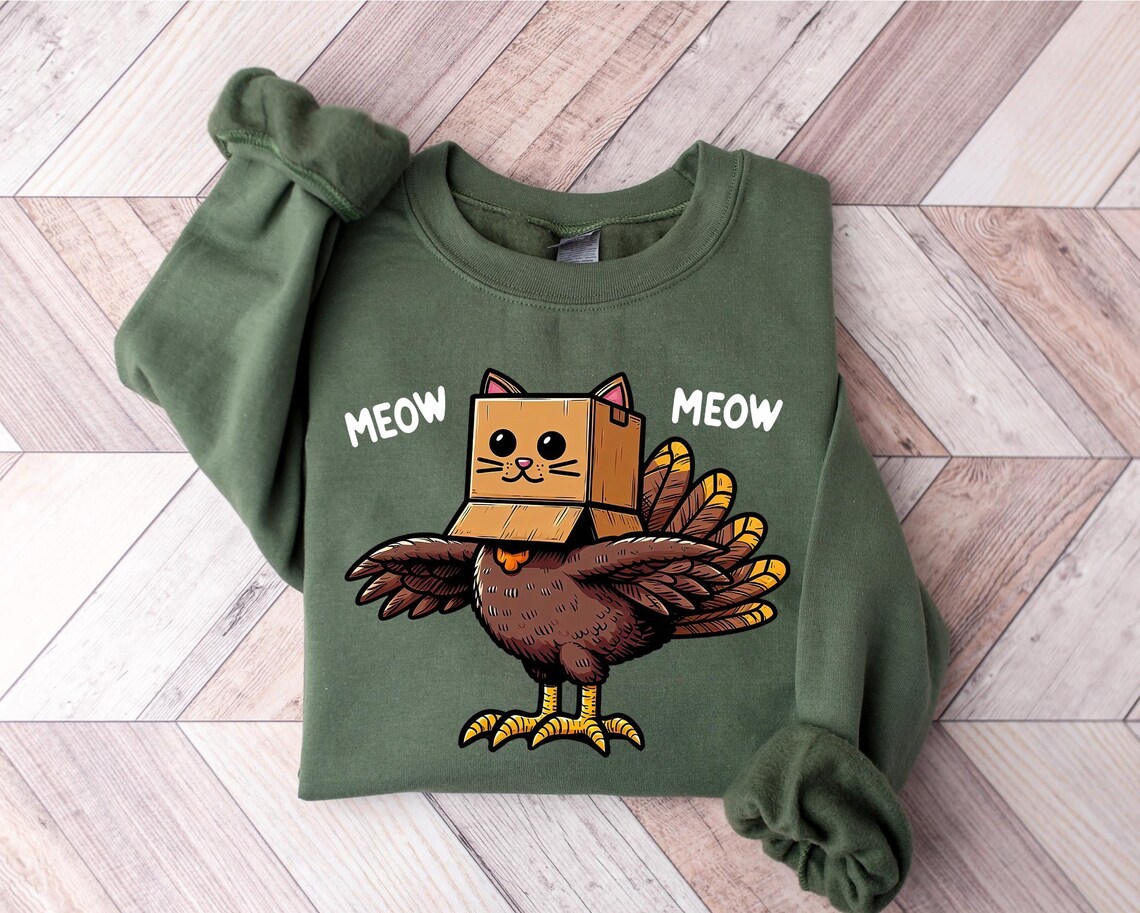 Meow Meow Turkey Thanksgiving Sweatshirt