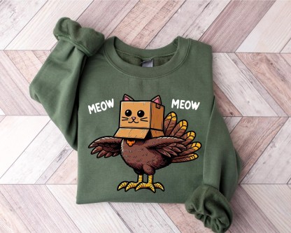 Meow Meow Turkey Thanksgiving Sweatshirt