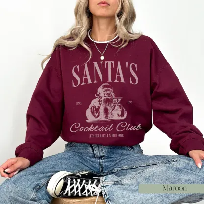 Santas Cocktail Club Christmas Sweatshirt
