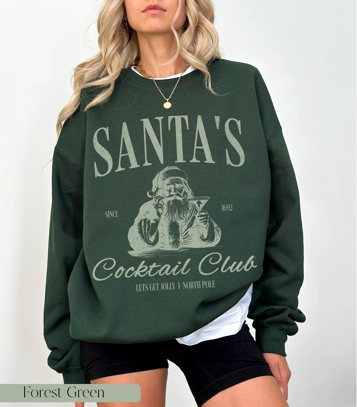 Santas Cocktail Club Christmas Sweatshirt